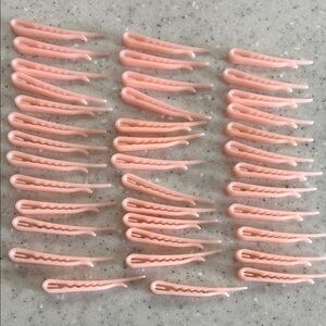 38 Vtg Hair Pins Pink Plastic For Pin Curls MCM 40s/50 Styling Vanity Beauty